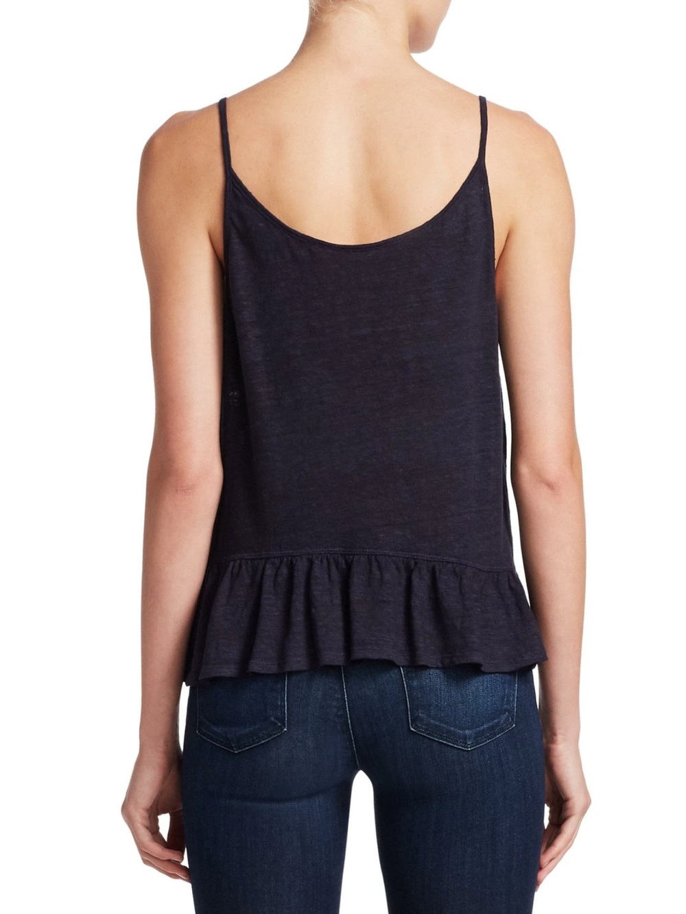 A.L.C. Ruffle Linen Knit Tank Top Small - Picture 3 of 8
